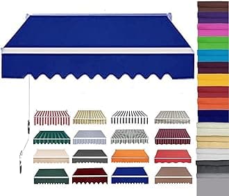 Retractable Patio Awning Replacement Fabric (Without Frame) Waterproof Shade Sun Shade Awning Cover Outdoor Patio Canopy Sunsetter Deck Awnings Polyester(G,(10x6.5ft) 3x2m)