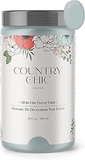 Country Chic All-in-One Chalk Paint for Furniture, Cabinets, Home Decor, Eco-Friendly, Matte Finish, Built-In Primer & Top Coat for Wood, Metal - Dune Grass (green) - Quart 32 oz (950 ml)