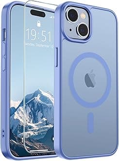 SUPFINE Magnetic for iPhone 15 Case [Compatible with MagSafe] [10 FT Military Grade Drop Protection] Slim Translucent Matte Shockproof with Anti-Fingerprint Phone Case, Blue Purple