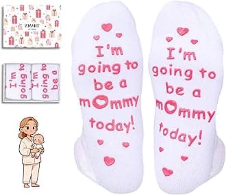 Zmart Pregnancy Gifts for Pregnant Women - New Mom Socks, Labor Socks for Expecting Mom