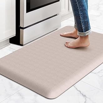 HappyTrends Kitchen Floor Mat - 4/5 Inch Thick Anti-Fatigue Kitchen Rug,Waterproof Non-Slip Kitchen Mats and Rugs Heavy Duty Ergonomic Comfort Rug for Kitchen,Office,Sink,Laundry,(22"x36", Khaki)
