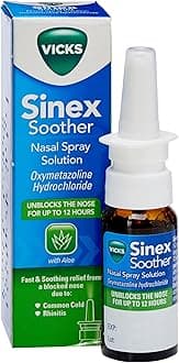 Vicks Sinex Soother Decongestant Nasal Spray with Aloe Pump, 15ml (Pack of 1)