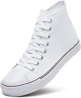 Men's High Top Canvas Sneakers Lace Up Classic Casual Walking Shoes