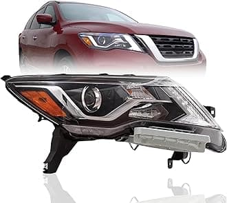 Headlamp Replacement For Nissan Pathfinder 2017-2020 S, SV | 2017-2018 SL Halogen Headlight Assembly with Bulbs Right/Passenger Side Partslink: NI2503252C / OEM: 26010-9PF9A CAPA Certified