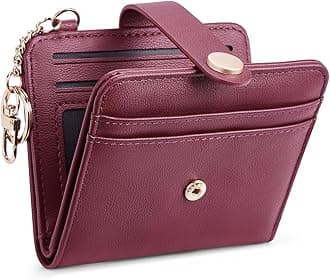 Slim Wallet for Women,RFID Blocking Bifold Credit Card Holder with Zipper Coin Pocket,ID Window,Keychain