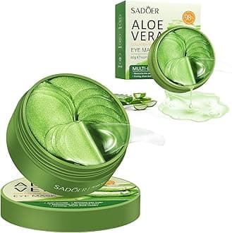 Under Eye Patches for Puffy Eyes and Dark Circles – 60 PCS Aloe Vera Under Eye Mask with Pure Natural Extracts to Combat Puffiness, Fine Lines, Wrinkles, and Bags