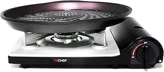 TECHEF - Stovetop Korean BBQ Non-Stick Grill Pan with Agni Portable Gas Stove Burner, Made in Korea