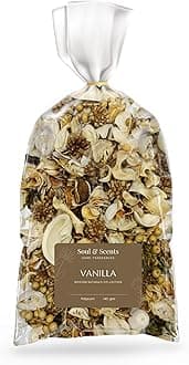 Soul & Scents Vanilla Potpourri | Dried Flowers | Fine-Living | Natural Decoration | Mood Enhancer | Perfect for Home Decor, Gifts, and Aromatherapy | Made in India | 140gm