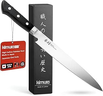 Kimura Sushi Knife, [Made in Japan], 8 inch Professional Chef Knife, Ultra Sharp High Carbon Molybdenum Stainless Steel Kitchen Knives, Chefs Knives with Ergonomic Handle - Japanese Sashimi