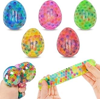 5 Pack Easter Eggs Stress Balls Squishy Toys Squeeze Ball Toys for Easter Egg Hunt Easter Basket Stuffers Party Favors Gifts