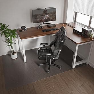 SALLOUS Chair Mat for Hard Floors 46" x 72" - Office Chair Mat for Hardwood Floors, Heavy Duty Vinyl Floor Mat for Under Table, Floor Protector Desk Mat for Home Office (Dark Gray Fabric-Texture)