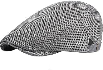 Men Breathable Mesh Summer Hat Newsboy Beret Flat Cap