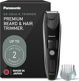 Beard Trimmer for Men Cordless Precision Power, Hair Clipper with Comb Attachment and 19 Adjustable Settings, Washable, ER-SB40-K, 0.5-10mm lengths, 1 Pack