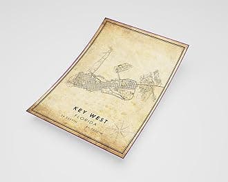 MG Global Rustic Poster of Key West Florida | 11x17 12x18 16x24 24x36 Vintage Unframed Print | Antique Hometown City Wall Art for Gift | Home Office Decor