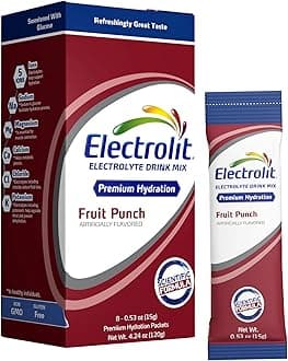 Electrolit Electrolyte Powder | Flavored Hydrating Drink Mixes for Dehydration Relief and Rapid Rehydration | Recovery Hydration Powder for Post Workout (8 Packets, Fruit Punch)