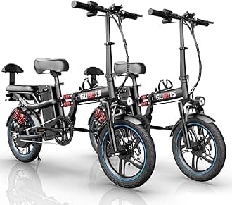 Mini Electric Bike for Adults, Up to 28 Miles 25 MPH, 2 Seater E Bikes for Adults Electric 48V 15Ah Removable Battery, 16" Fat Tire Folding Bicycle 2Pack