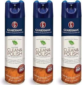 Guardsman 460103AZB Clean & Polish For Wood Furniture-Silicone Free, UV Protection, Woodland Fresh, 12.5 Oz, 3 Count