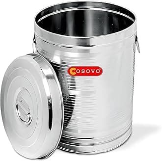 COSOVO® Steel Rice Storage Container 15 KG | Steel Storage Box | Container | Dibba | Kothi | Drum for Kitchen Storage, (10-100 Kg)