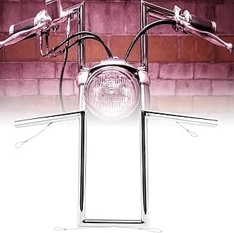 Chrome 12" Rise Z-Bar Sportster Handlebar with Indents for Harley 2007-up Sportster XL883 & XL1200 Models, 2006-2017 FXDB & 1996-2005 Dyna FXDWG, Some Yamaha Virago XV, Honda Models