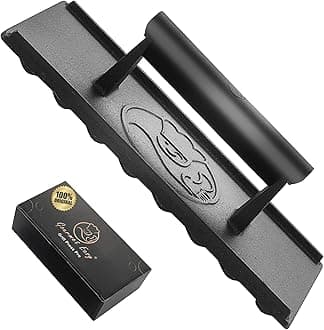 3lb Cast Iron Grill Press, Heavy Duty Smash Burger Press for Griddle Heat Resistant Handle, Burger Smasher, Hamburger Press, Grill Press for Griddle, Bacon Press Meat Press, BBQ Grill Accessories