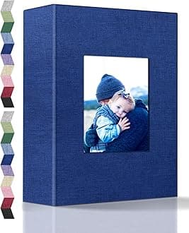 popotop Photo Album 4x6-100 Photos Photo Books with 100 Vertical Pockets,Linen Cover Albums for Family Wedding Anniversary Baby Vacation Pictures