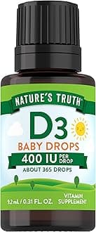 Vitamin D Drops for Infants | 400 IU | 9.2 mL | D3 for Kids | Vegetarian, Non-GMO & Gluten Free Supplement