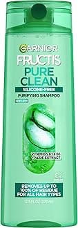 Garnier Fructis Pure Clean Shampoo, Paraben-Free Silicone-Free with Aloe Extract and Vitamin E, 12.5 Fl Oz Bottle