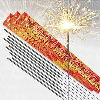 40cm (16 inch) Giant Party Sparklers | Handheld Sparklers | Classic Golden Sparkle (50)