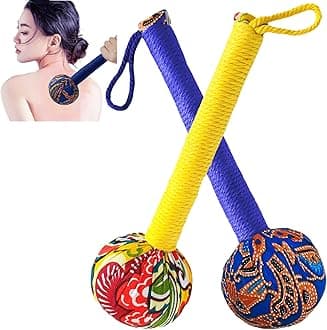 Mugwort Massage Hammer, Back Massager Hammer， Pain Relief Massager for Neck, Back, Shoulder & Body - Handheld Percussion Therapy Tool with US Design Patent,(Blue and Yellow…)