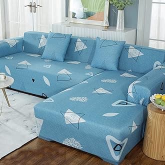 jia cool 2 pcs Sectional Couch Covers, Printed L-Shaped , Stretch Couch Slipcovers for Sectional Sofa,Suitable for combined chaise longue cover (Pattern YIXIASE, 3 seat+ 4 seat )