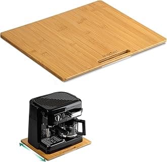 Bamboo Appliance Slider, Sliding Tray for Kitchen Appliances, Countertop Rolling Tray, Coffee Maker Slider Tray with Rubber Wheels, Wide - Large (13"D x 16"W)