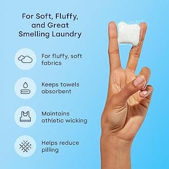 Dropps Fabric Softener | Clean & Crisp, 32 Pods | For Softness & Long-Lasting Fragrance | Low-Waste Packaging | Works In All Machines + HE | Powered by Natural Mineral-Based Ingredients