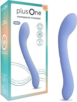 plusOneMenopause Care Massager, Perimenopause & Menopause Relief with 10 Vibration Settings and Heat Mode, Dual-Sided, Rechargeable, Waterproof