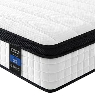 Inofia Double Memory Foam Sprung Mattress 10.6 Inch,4FT6 Spring Mattress with Innovative Memory Foam and Soft Knitted Fabric,The Elegant Collection(135x190x27cm)