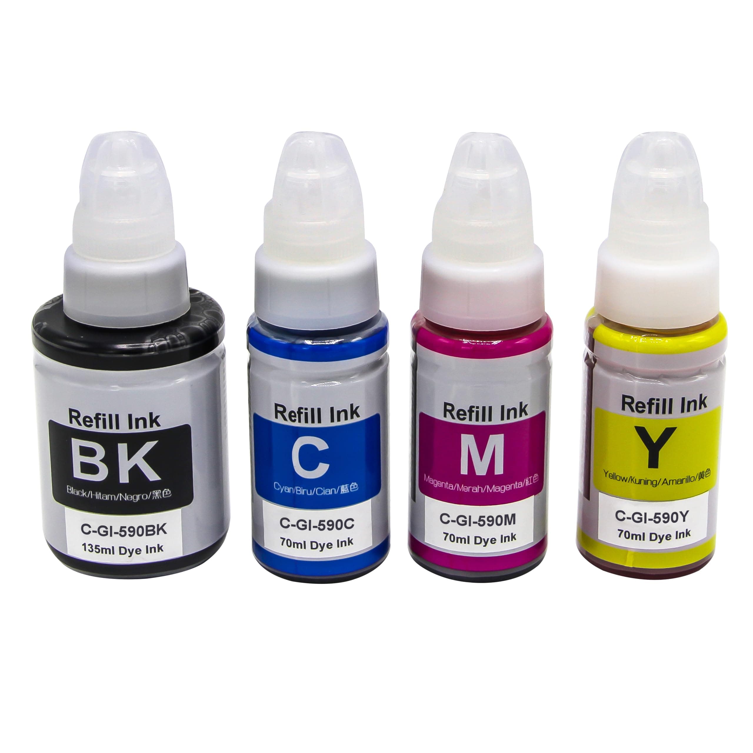 Go Inks Compatible GI-590 Ink Bottle Set - 4 Pack of Replacements 135ml/70ml for use with Canon PIXMA G1510 G2510 G3510 G4510 G3500 G2500 G1500 G4500 G1501 G2501 G3501 G4511