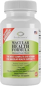EyeScience – Macular Health Formula – Capsules – Complete Nutritional Supplement for Eye Health - Contains Lutein, Zeaxanthin, Vitamin C, D, E & B6 (60 Count (Pack of 1))
