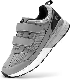 Extra Wide Walking Shoes for Men Wide Width, Hook and Loop Orthopedic Sneakers for Swollen Feet Neuropathy - Rebound Core V8