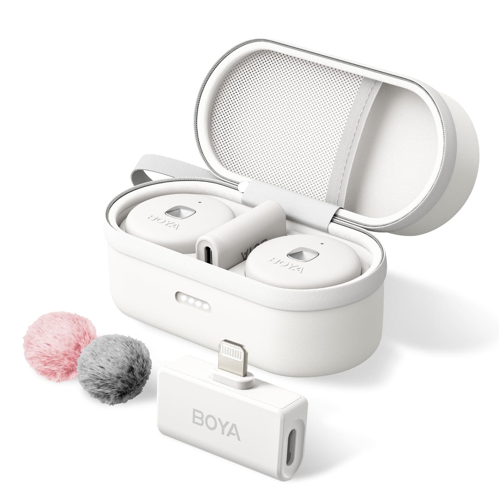 BOYA Omic-D-W Wireless Lavalier Microphone for iPhone iPad, Noise Cancellation, 18H Battery Life, 164ft Transmissio, Compact Wireless Microphones for Recording, Live Stream, YouTube, Facebook, TikTok