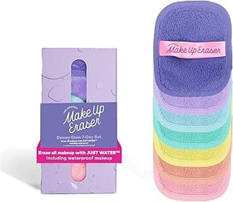 The Original Makeup Eraser, 7-Day Set, Erase All Makeup with Just Water, Including Waterproof Mascara, Eyeliner, Foundation, Lipstick, Sunscreen, and More! 7ct