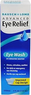 Advanced Eye Relief, Eye Wash Solution, Cleanses, Refreshes, and Soothes for Daily or Emergency Use, 4 Fl Oz (Pack of 6)