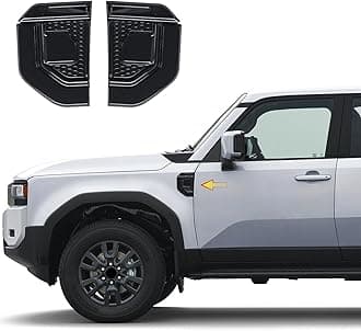 2 Pcs Side Wing Decorative Sticker for 2024 2025 2026 Toyota Land Cruiser 250 1958 Prado Lc250 J250 Fender Cover Decoration Exterior Decoration Accessories (Bright Black)