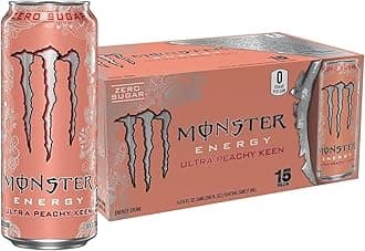 Monsters Energy Drink Ultra Peachy Keen Sugar Free Refreshing Peach Taste Each 500ml (Pack of 6) (Imported USA)
