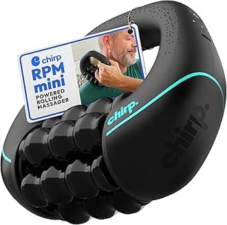RPM Mini - Rolling Percussive Massager, Percussive Therapy, Whole Body Relief, Deep Tissue and Muscle Recovery, Percussion Massage, Rechargeable, Hands-Free Base, Powerful, 3-Speed Spin