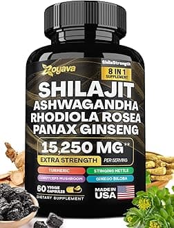 Energy Booster Ashwagandha 2000MG, Rhodiola Rosea 1000MG, Panax Ginseng 1500MG, Turmeric 500MG, Ginkgo Biloba 500MG, Stinging Nettle 250MG Cordyceps Mushroom 500