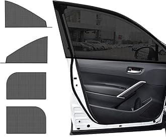4 PCS Car Window Shades, Auto Front Rear Side Window Sun Shades for Block Heat & UV Protection, Breathable Mesh Baby Window Screen Covers, Universal Car Accessories (Car)