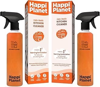 Happi Planet | Kitchen Cleaner | India’s 1st Foaming Formulation for Less Scrubbing | 500ml | Suitable for Stoves, Chimneys, Counter Tops, Appliances, Walls & Cabinets | Non Toxic & Natural