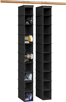 Simple Houseware 2 Pack 10 Shelves Hanging Organizer, Black