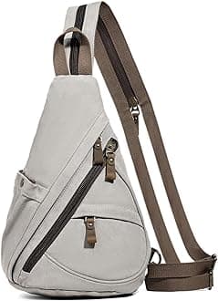 KL928 Canvas Sling Bag Rucksack Damen und Herren Schulterrucksack Umhngetasche Crossbag Verstellbarem Schultergurt Perfekt fr Outdoorsport, Wandern, Radfahren, Bergsteigen, Reisen