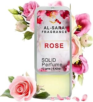 Rose Solid Perfume | Alcohol-Free, Long-Lasting Floral Fragrance | Non-Greasy Solid Perfume for Men & Women | Luxurious, Fresh & Elegant Scent (Rose)