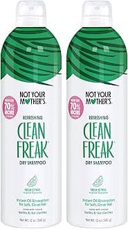 Not Your Mother's Value Pack Clean Freak Refreshing Jumbo Dry Shampoo (2-Pack) - 12 oz Each - 70% More to Instantly Absorb Oil and Refresh Hair Between Washes - Fresh Citrus - For All Hair Types